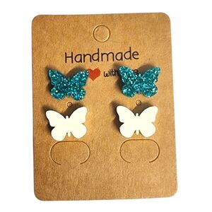 Frosted Skydance Acrylic Stud Earrings - 2 Pair